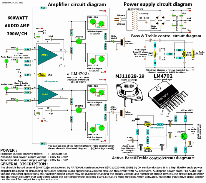 600W Audio Amplifier - Electronics-Lab